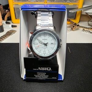 Casio MTPVD01D-7EV Watch Mens OS Silver White Analog Date Sport